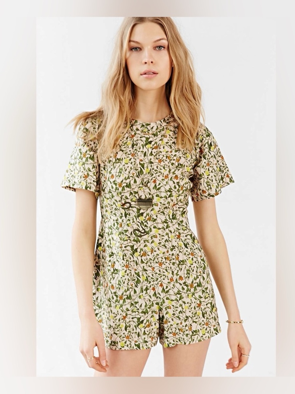 Samantha Pleet Noble Romper Floral Snake Print Size 2